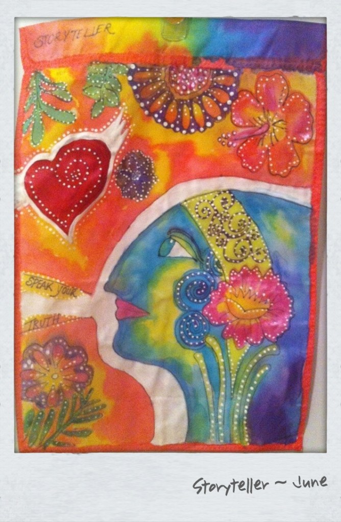 Storyteller ~ my first prayer flag from June 2013. 
