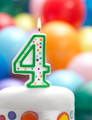 4th birthday candle