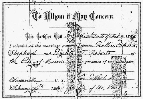 Elizabeth Roberts and RDC Shepherd Marriage License