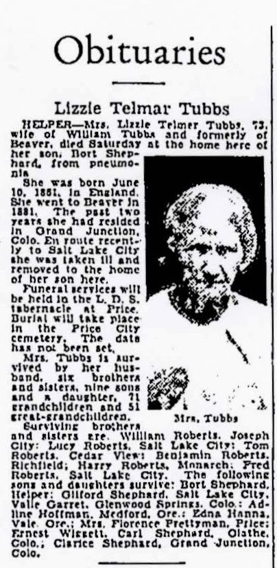 Lizzie Tubs Obituary