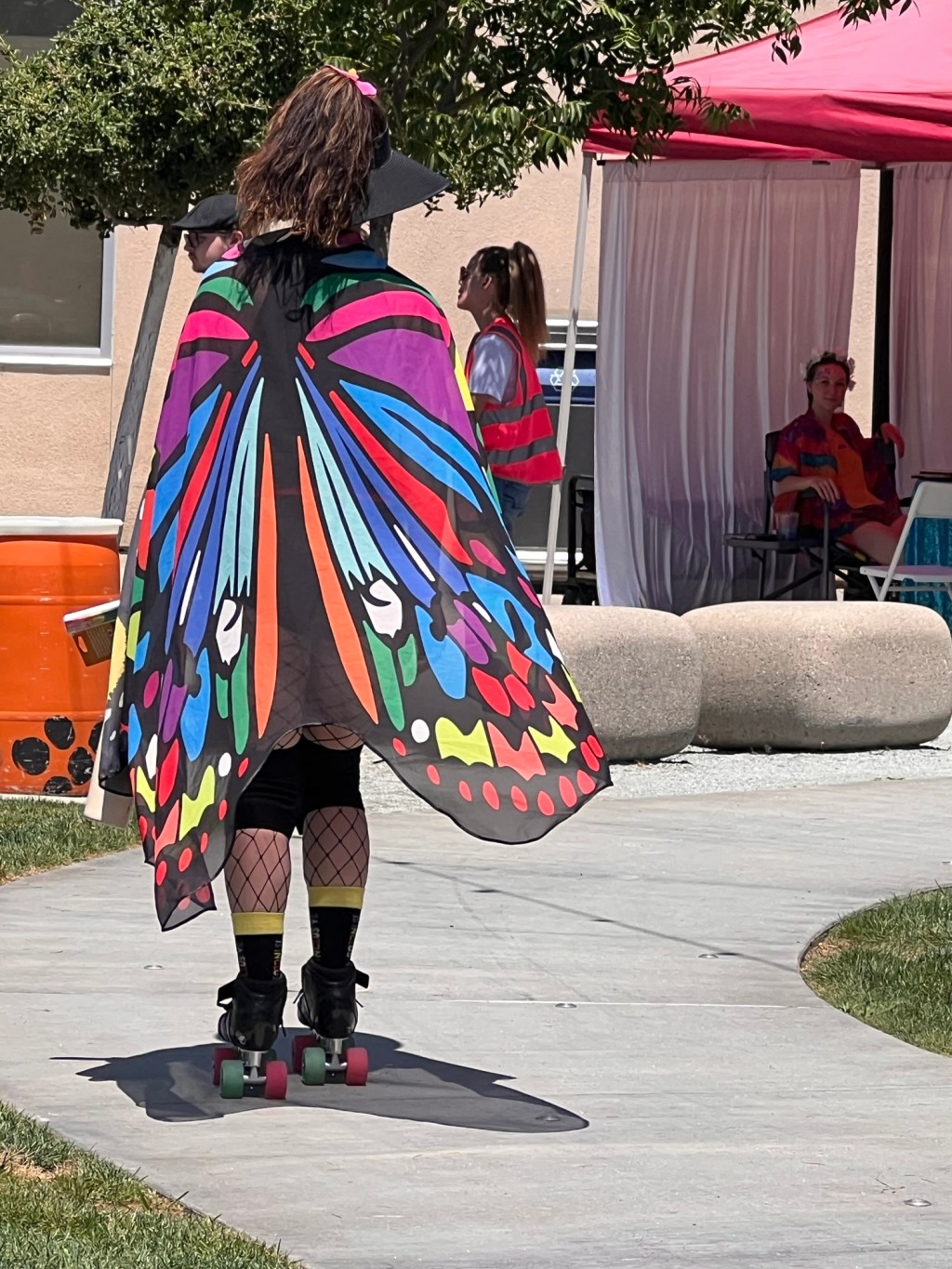 Rollerskater with beautiful butterfly wings