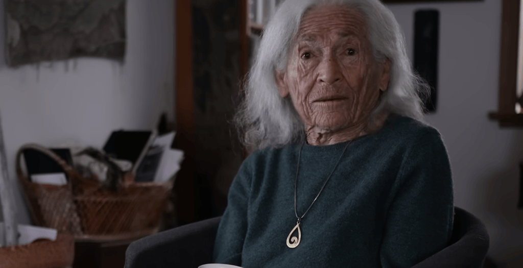 Dot Fisher-Smith, age 95, seated in her Ashland, Oregon, home during the filming of To Be In Awe.